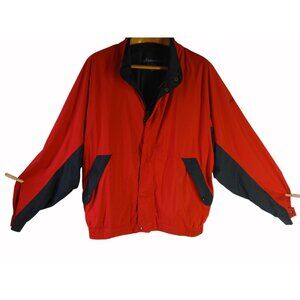 FootJoy DryJoys Red Black Waterproof Golf Jacket Size XL Full Zip Lined Pockets